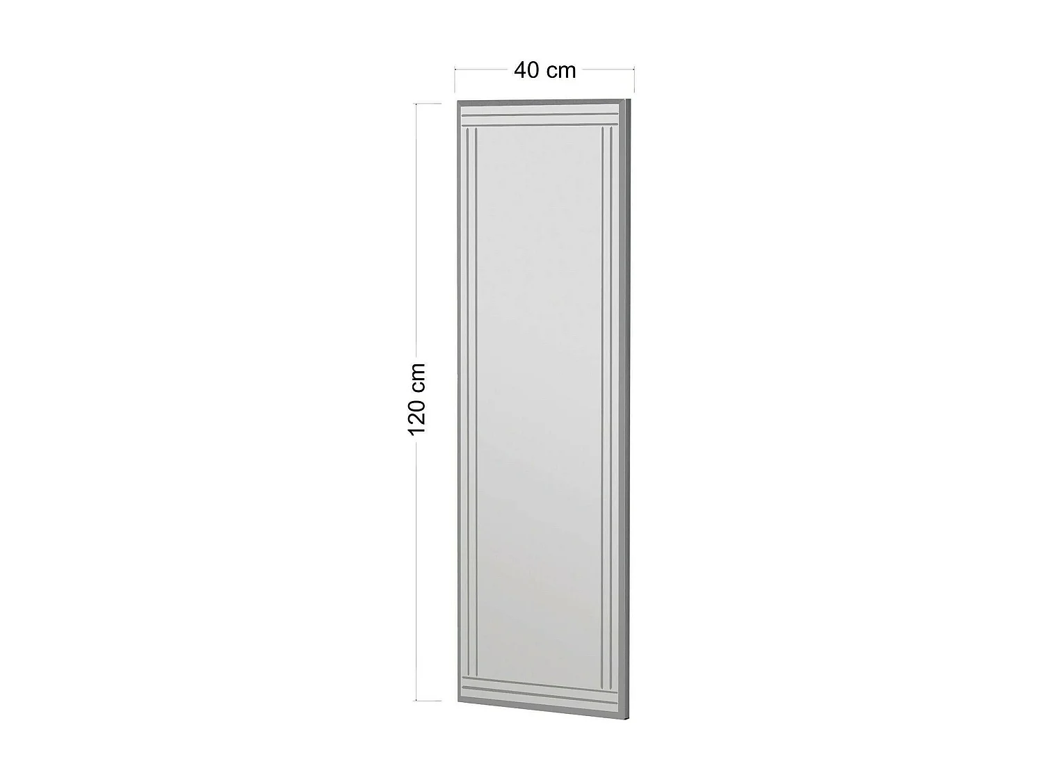 Espejito Dperisi, Espejo, Objeto de decoración de pared, Decoración de espejo, 40x2h120 cm, Blanco