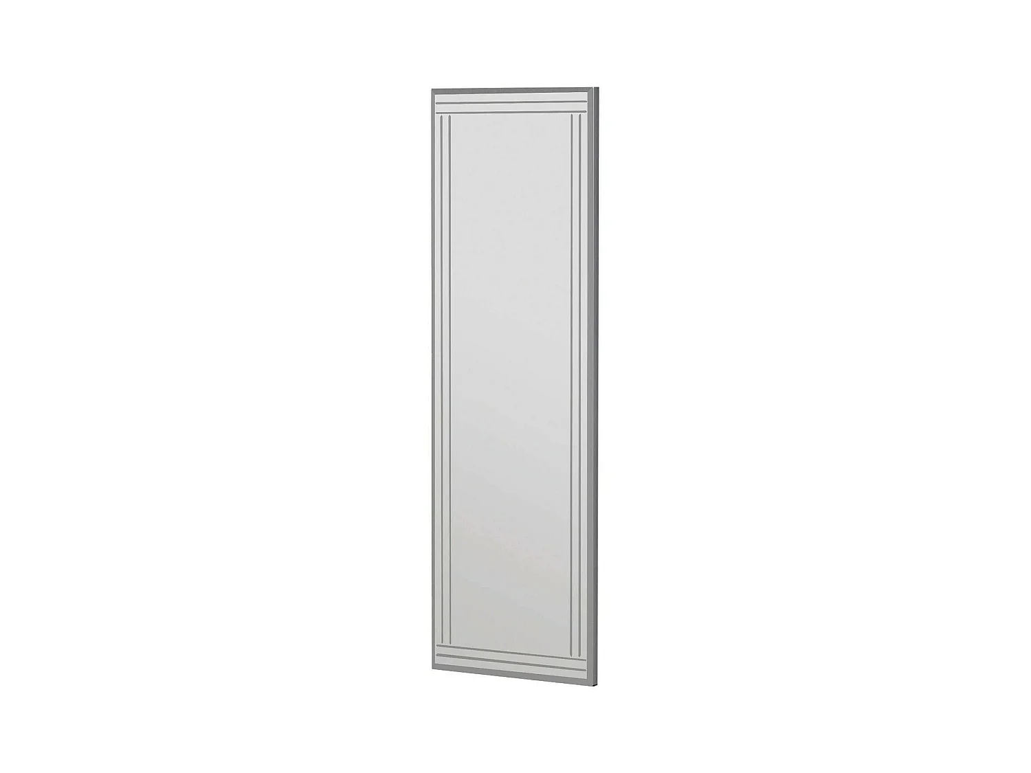 Miroir Pleione, Verre miroité, Objet d'ameublement mural, Décoration avec miroir, 40x2h120 cm, Blanc