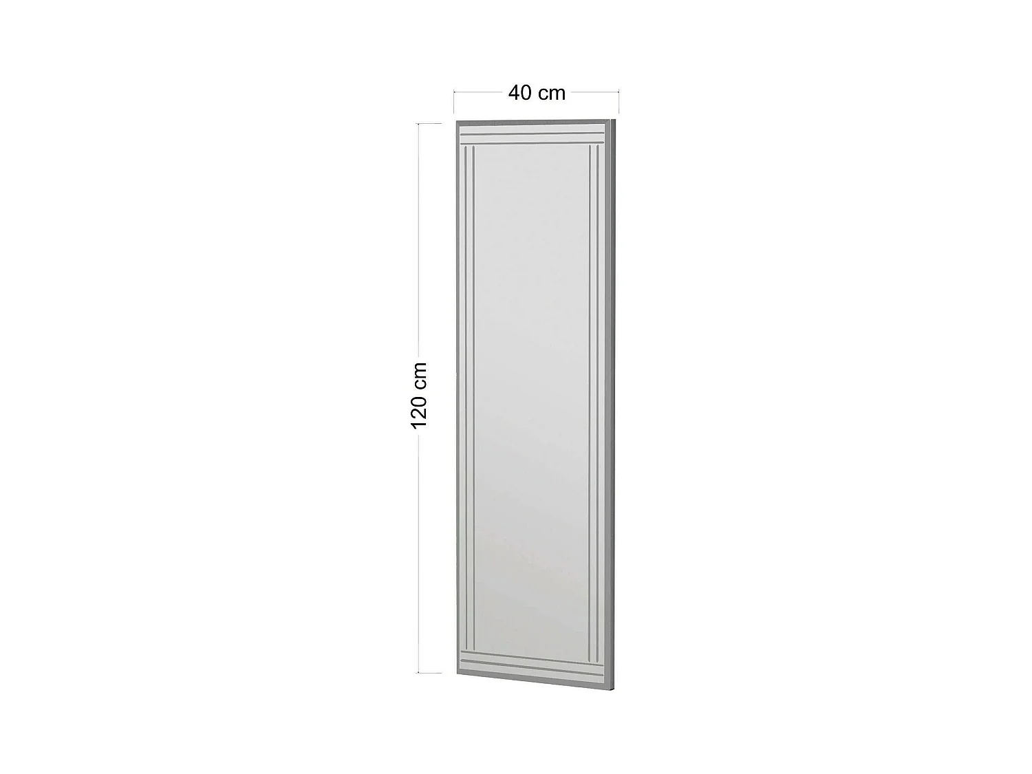Miroir Pleione, Verre miroité, Objet d'ameublement mural, Décoration avec miroir, 40x2h120 cm, Blanc