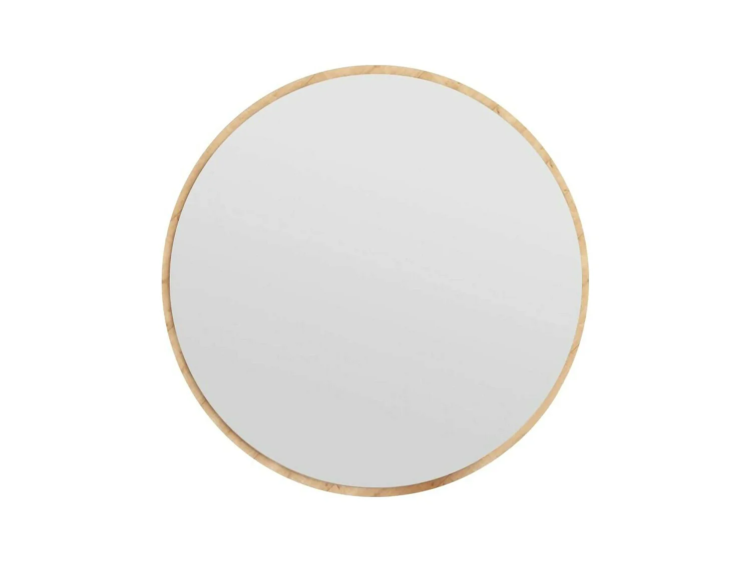 Miroir Euterpe, Verre miroité, Objet d'ameublement mural, Décoration avec miroir, 60x2h60 cm, Chêne
