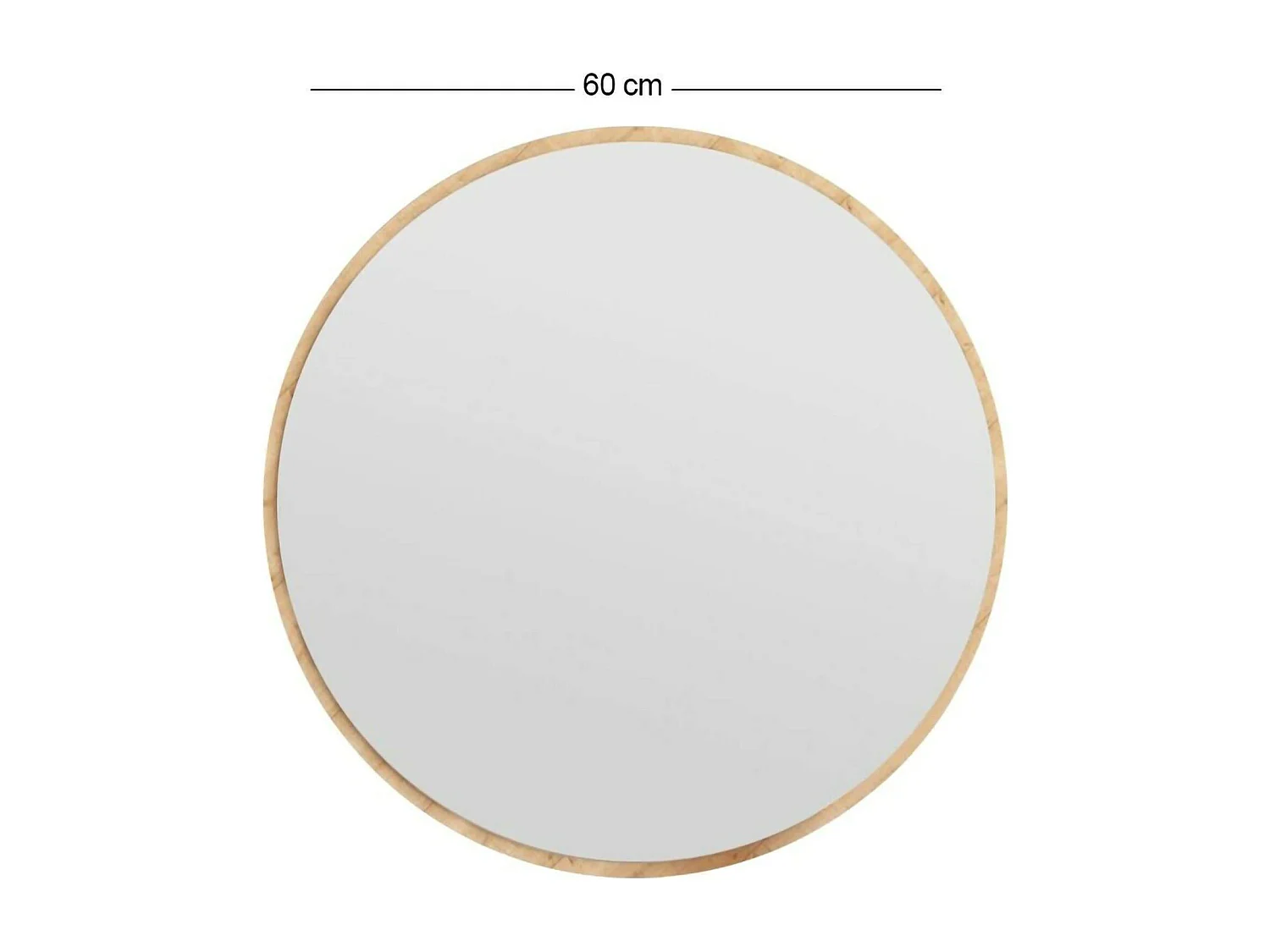 Dmora - Specchio Adelasia, 60x2h60 cm, Rovere