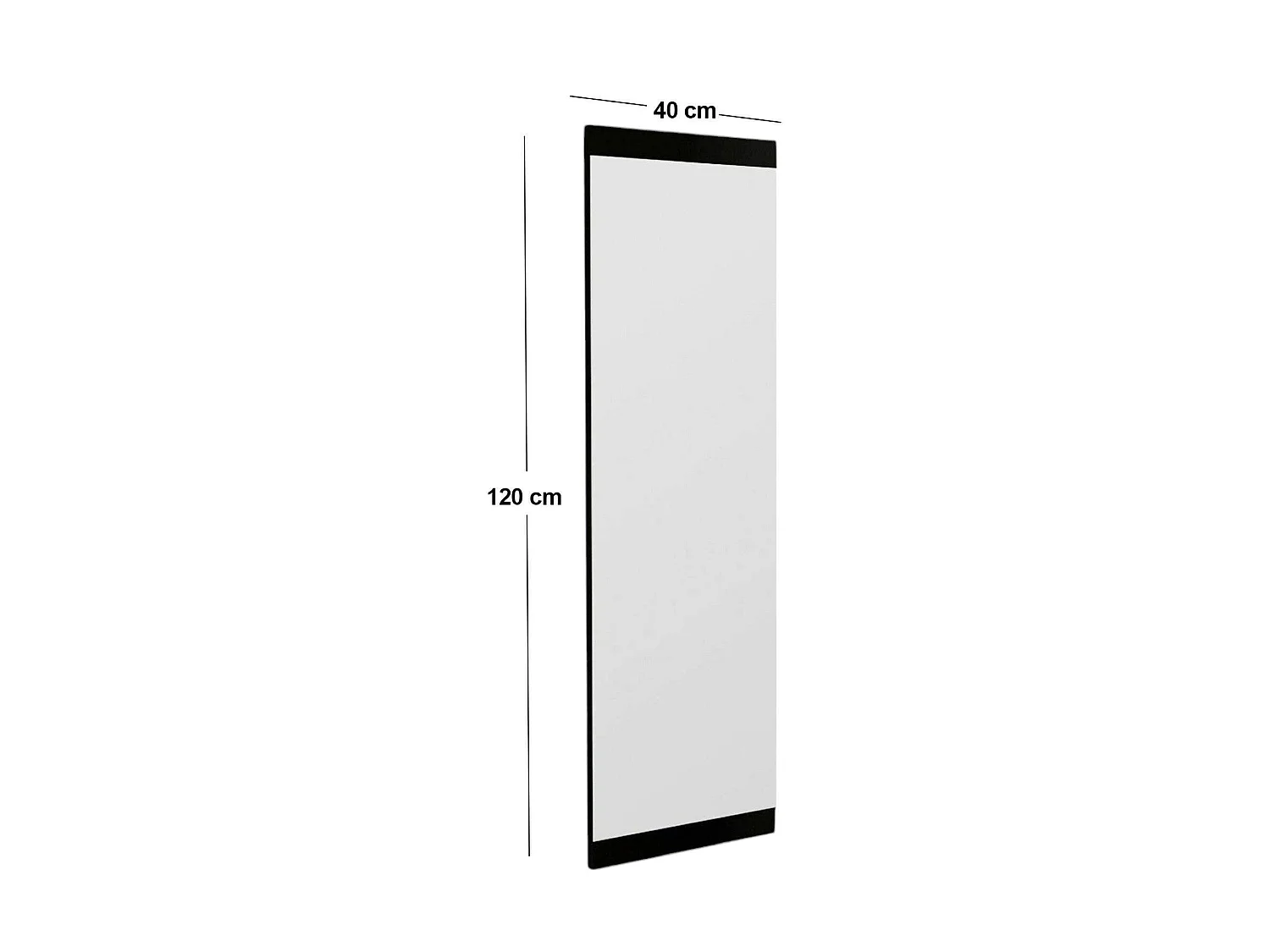 Miroir Acamar, Verre miroité, Objet d'ameublement mural, Décoration avec miroir, 40x2h120 cm, Noir