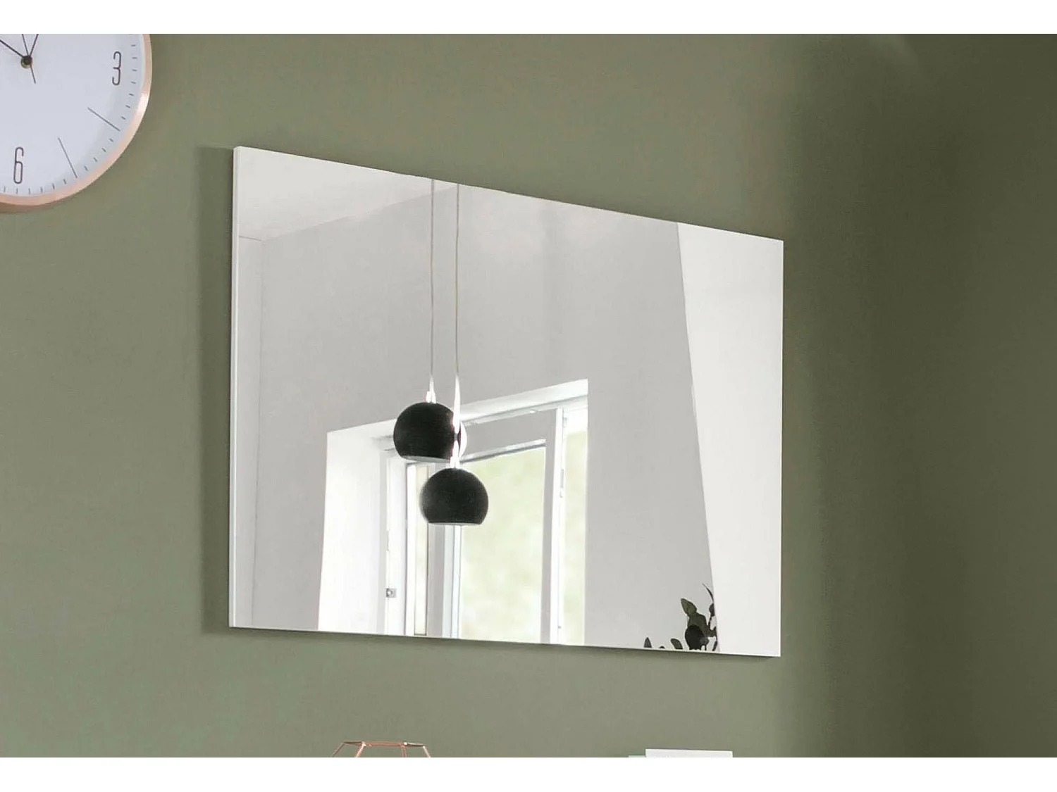 Miroir Durban, Verre miroité, Objet d'ameublement mural, Décoration avec miroir, Made in Italy, Anthracite, 120x2h65 cm