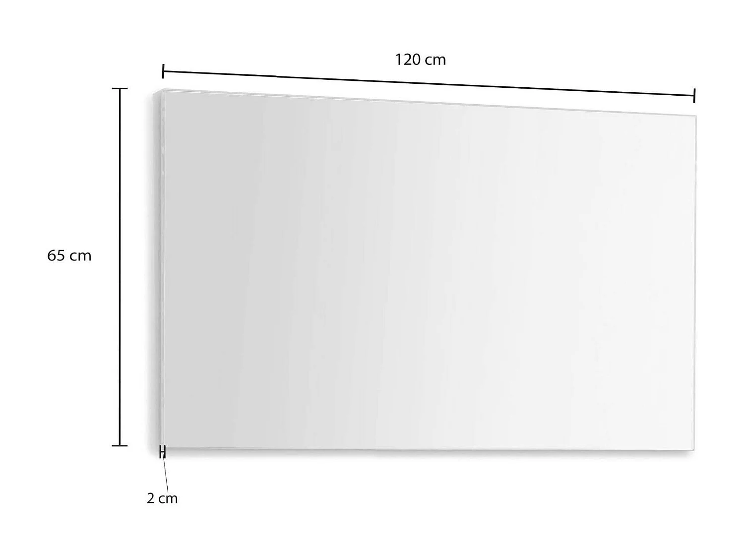 Miroir Durban, Verre miroité, Objet d'ameublement mural, Décoration avec miroir, Made in Italy, Anthracite, 120x2h65 cm