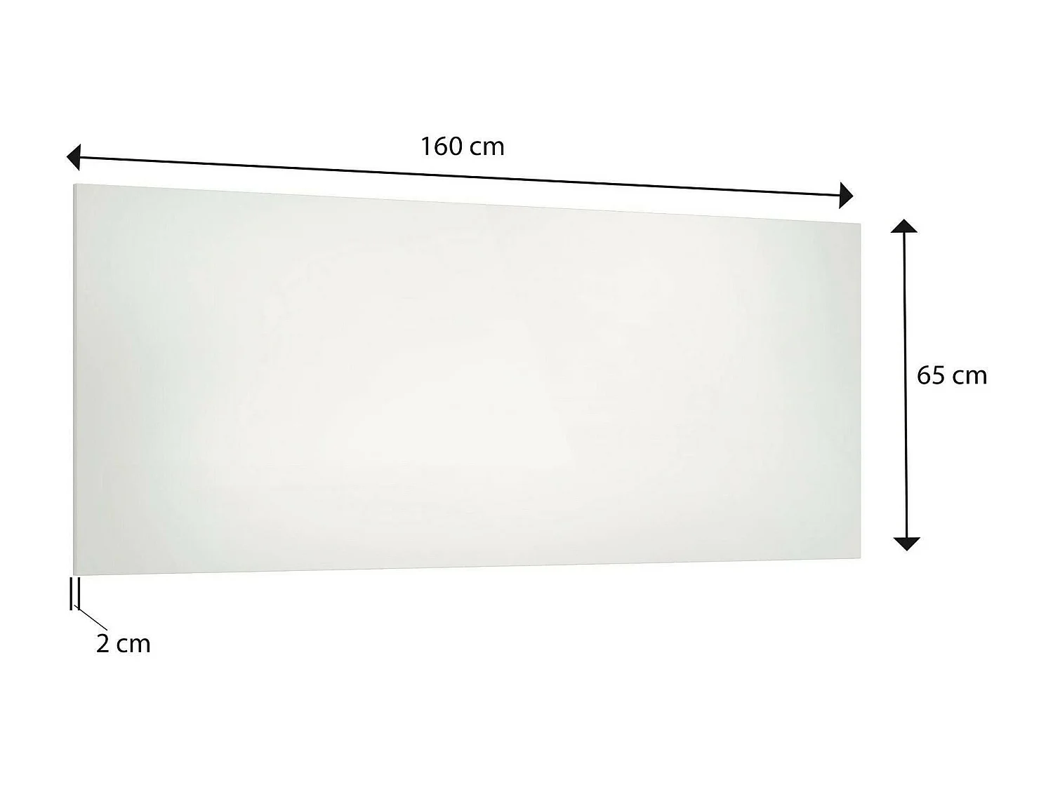 Spiegel Dgagliard, Spiegel, Wandmeubilair, Decoratie met spiegel, Made in Italy, 160x2h65 cm, Glanzend wit