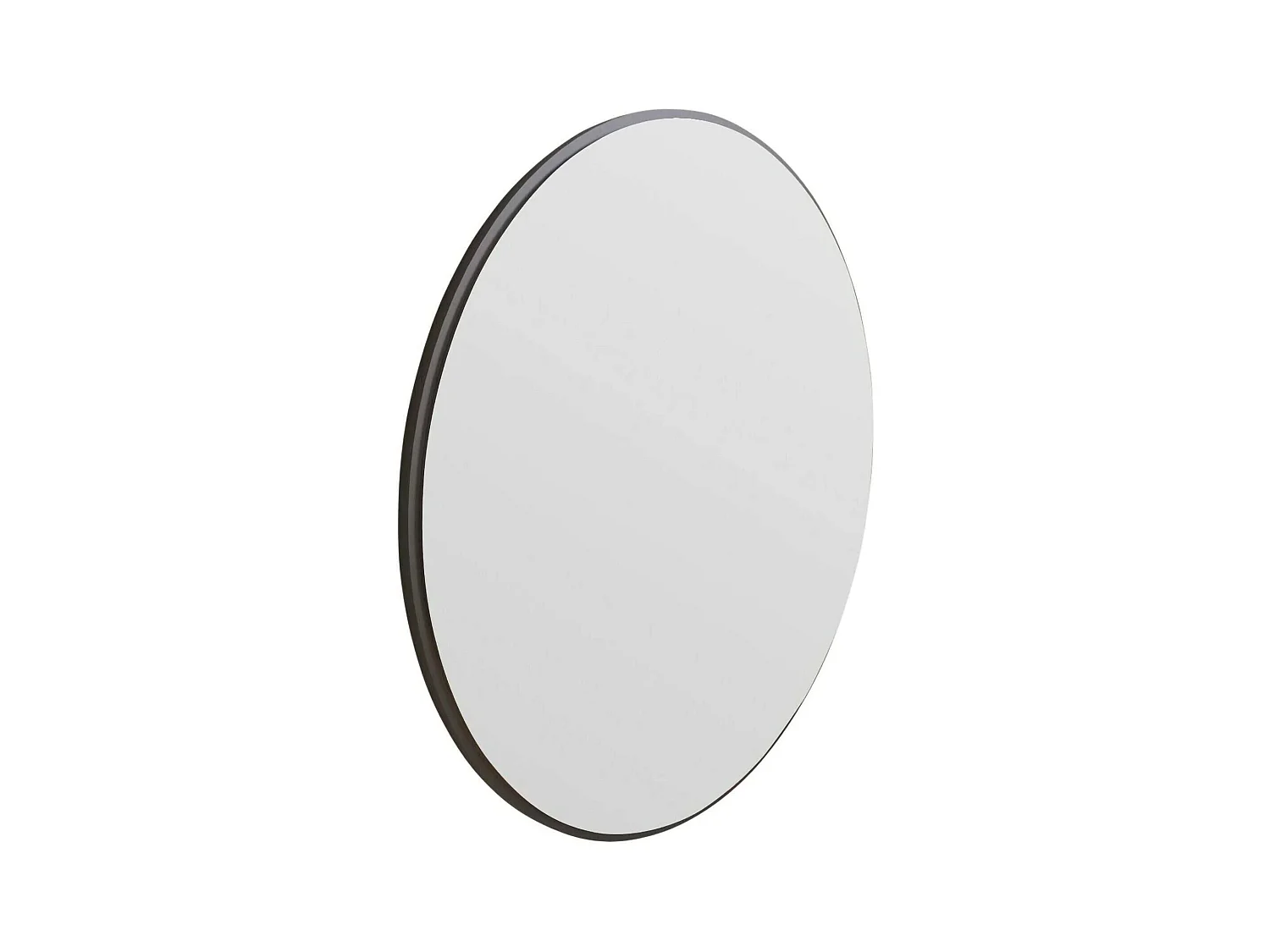 Miroir Euterpe, Verre miroité, Objet d'ameublement mural, Décoration avec miroir, 60x2h60 cm, Noir