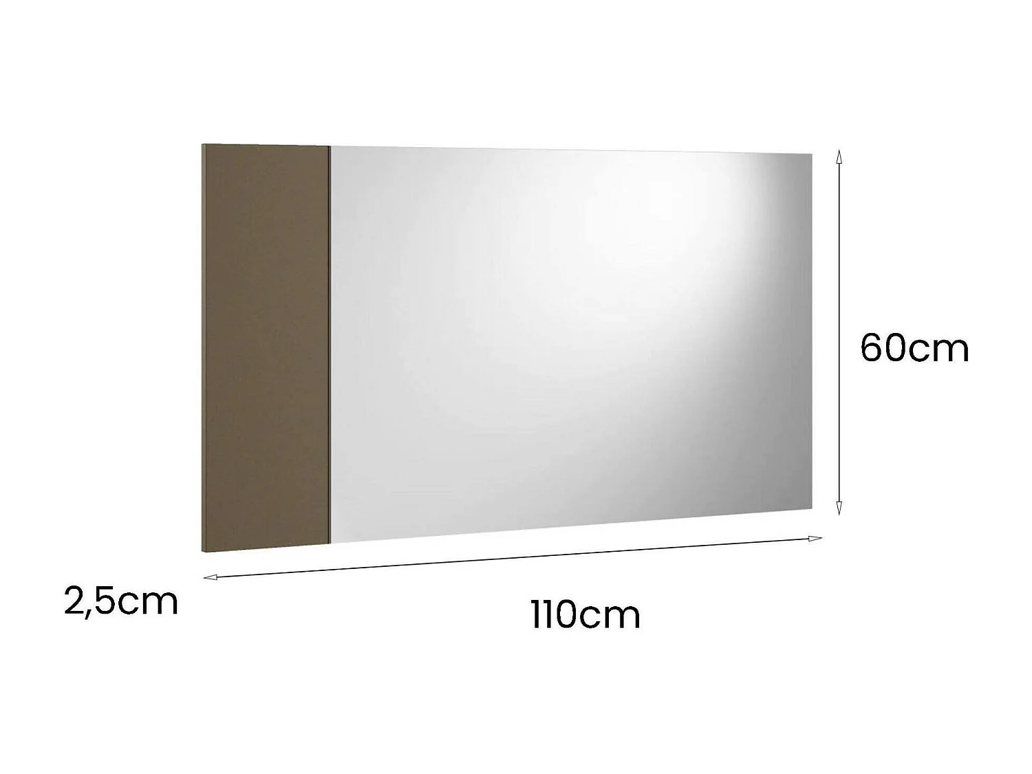 Specchio Atri, Materiale Struttura in Vetro Made in Italy, 2.5x60h cm Bianco