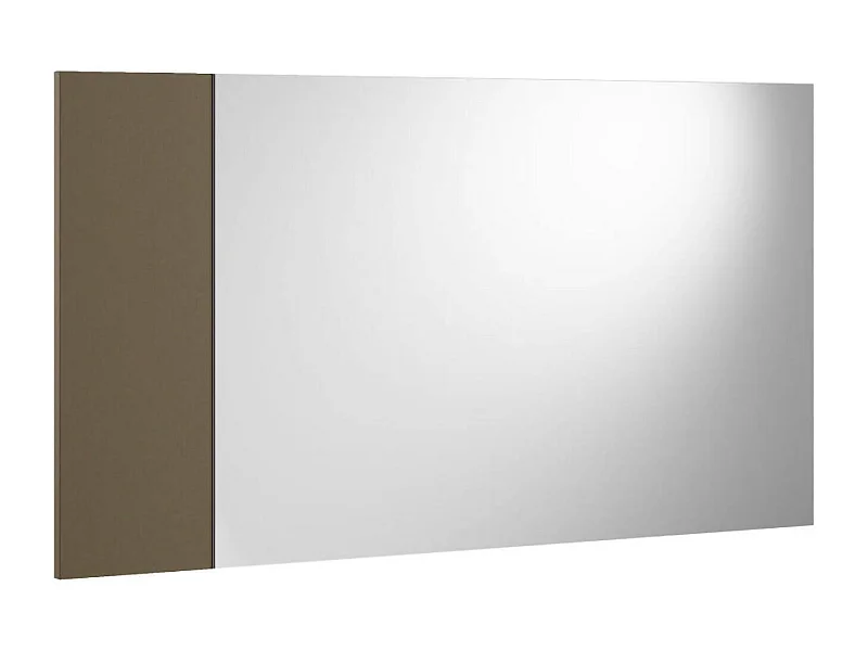 Dbartesagh spiegel, Decoratieve entreespiegel, Wandmeubelen met zijprofiel, 100% Made in Italy, 110x3h60 cm, Wit en Bruin