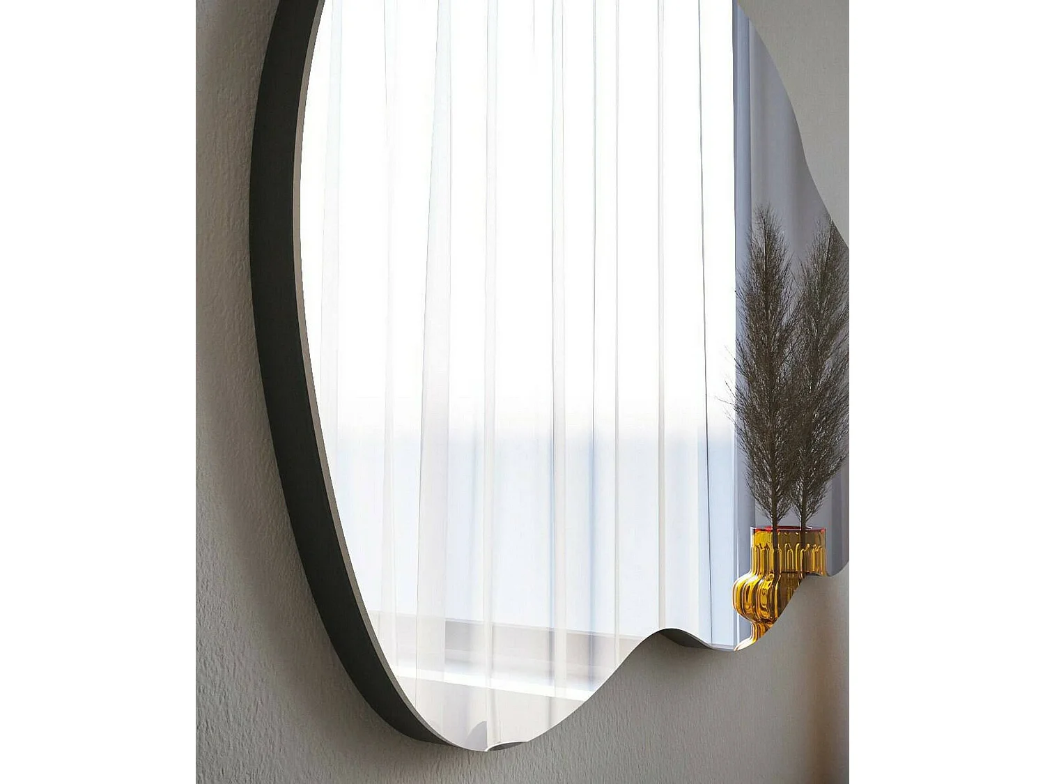 Dnobil-spier, Spiegel, Wanddecoratie, Spiegeldecoratie, 40x2h72 cm, Zwart