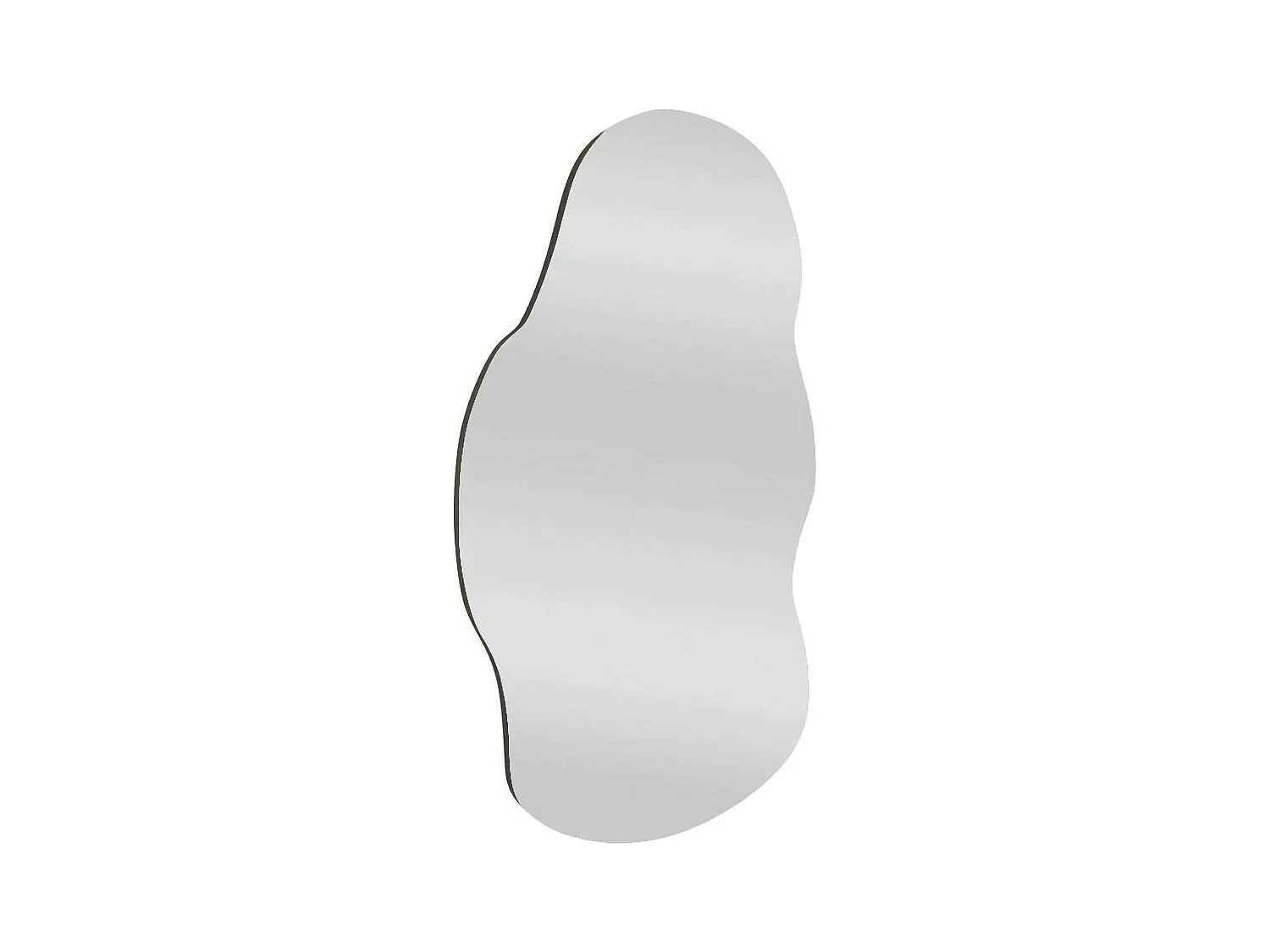 Miroir Megrez, Verre miroité, Objet d'ameublement mural, Décoration avec miroir, 40x2h72 cm, Noir