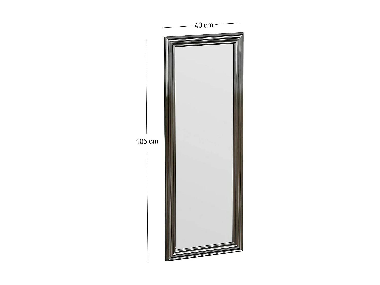 Miroir Adrastea, Verre miroité, Objet d'ameublement mural, Décoration avec miroir, 40x3h105 cm, Argent