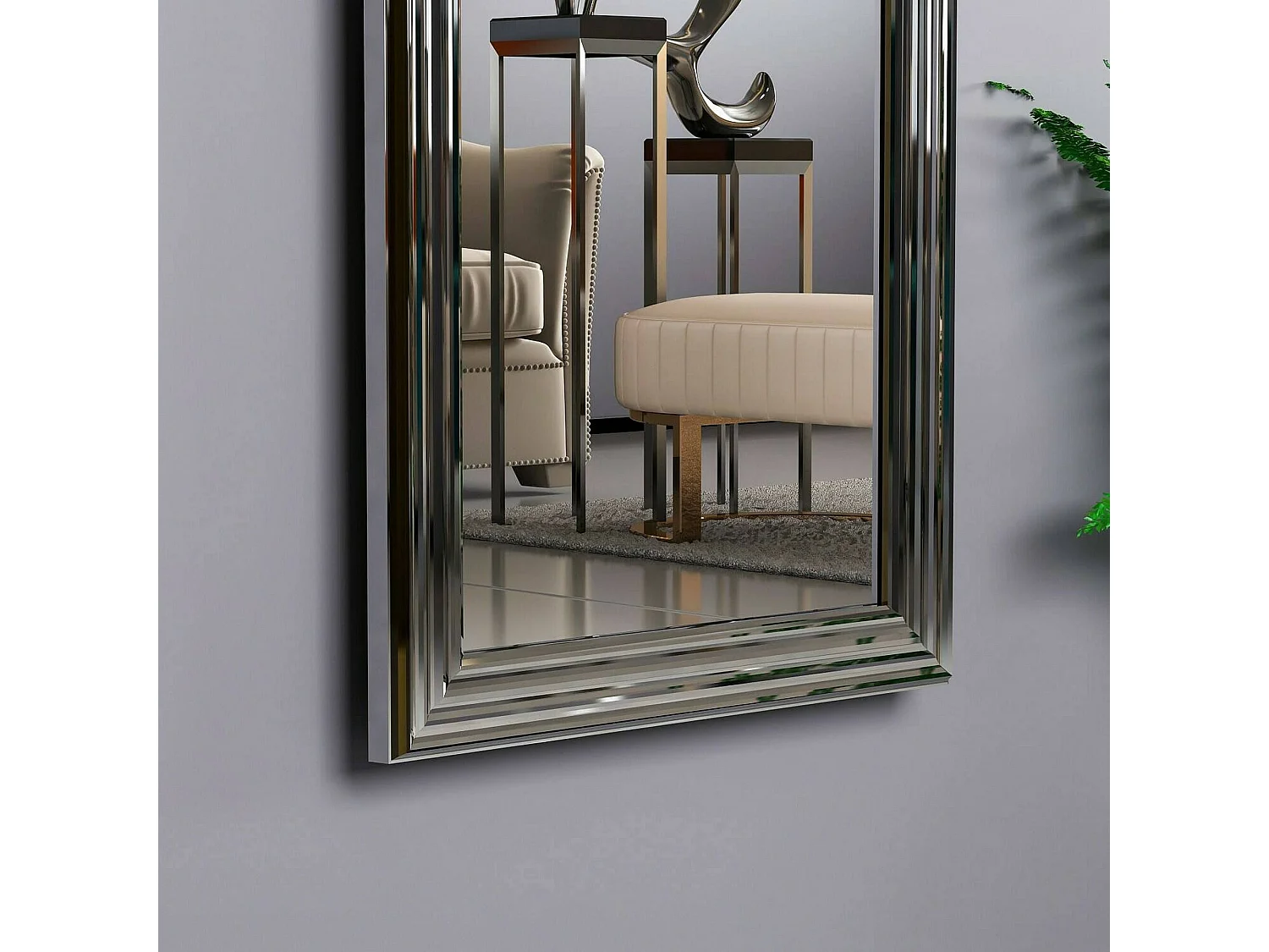 Spiegel Dpresicc, Spiegel, Wanddecoratie, Decoratie met spiegel, 40x3h105 cm, Argent