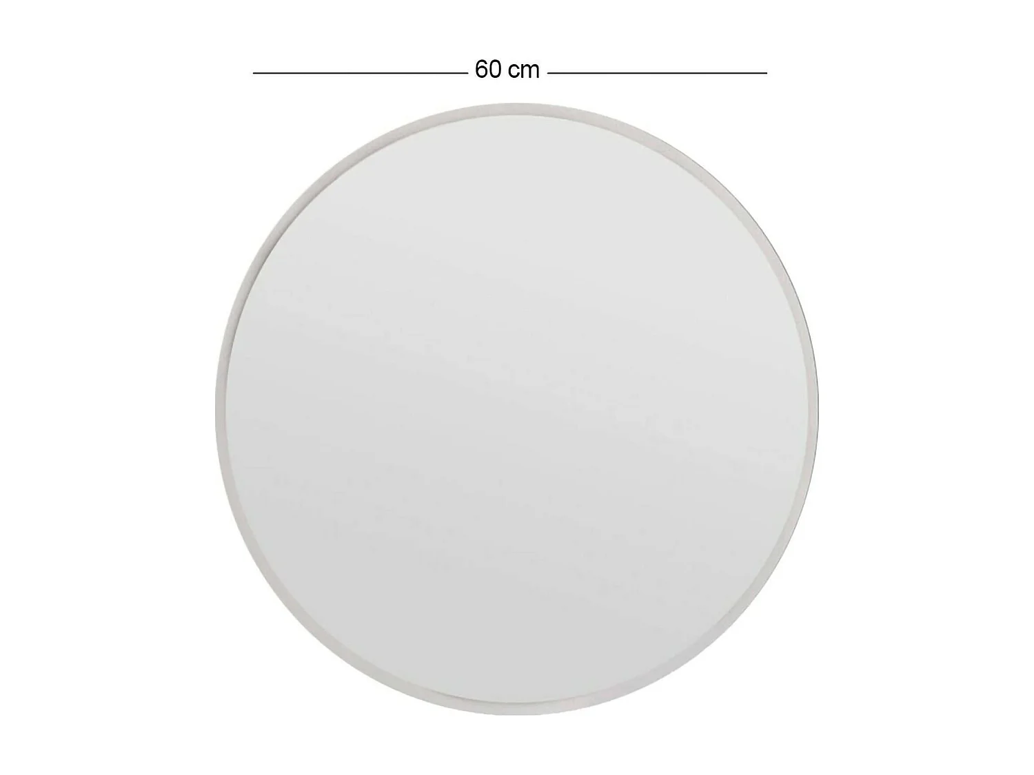 Miroir Euterpe, Verre miroité, Objet d'ameublement mural, Décoration avec miroir, 60x2h60 cm, Blanc