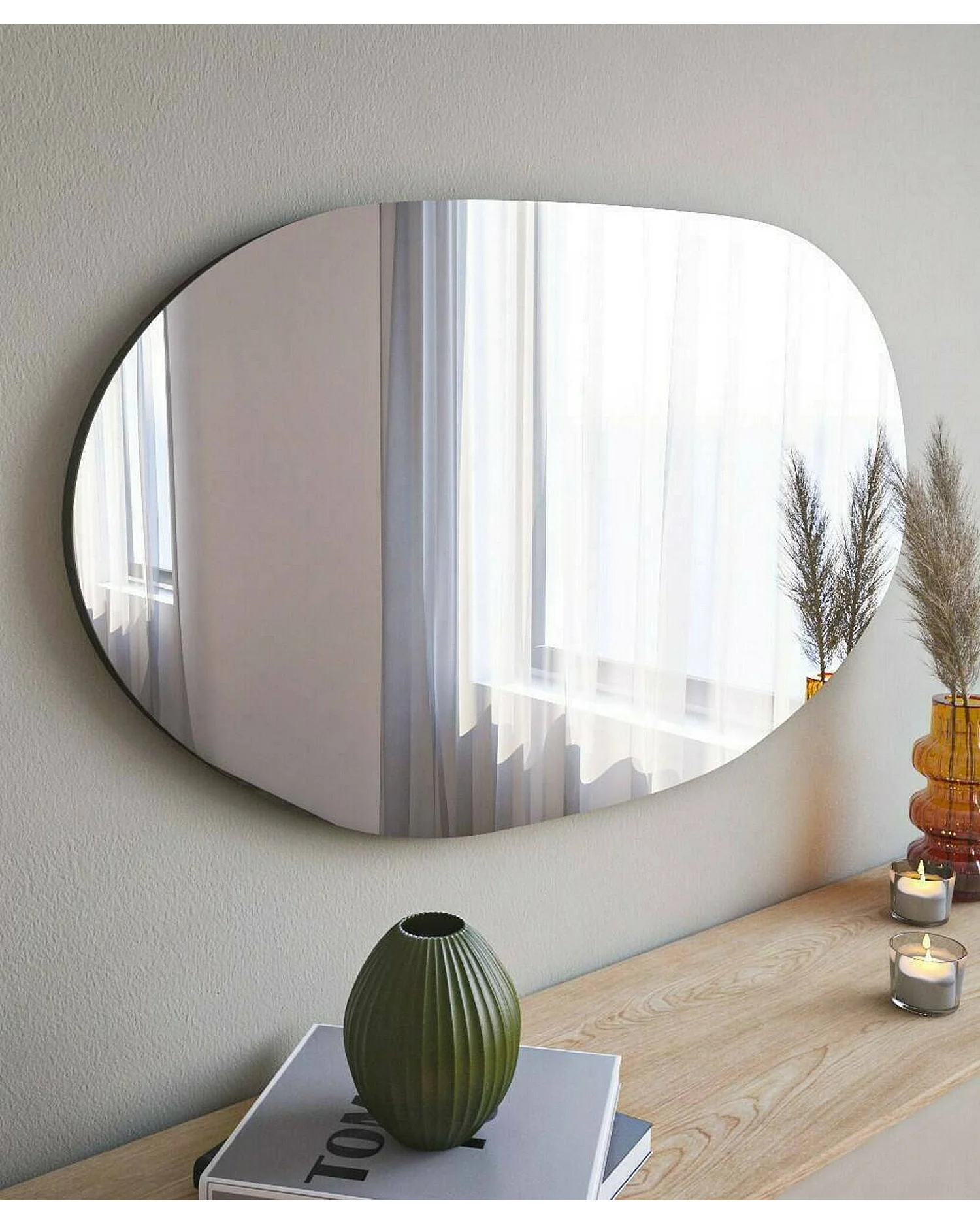 Specchio Nerina, Materiale Struttura in Vetro, 2.2x89h cm Nero