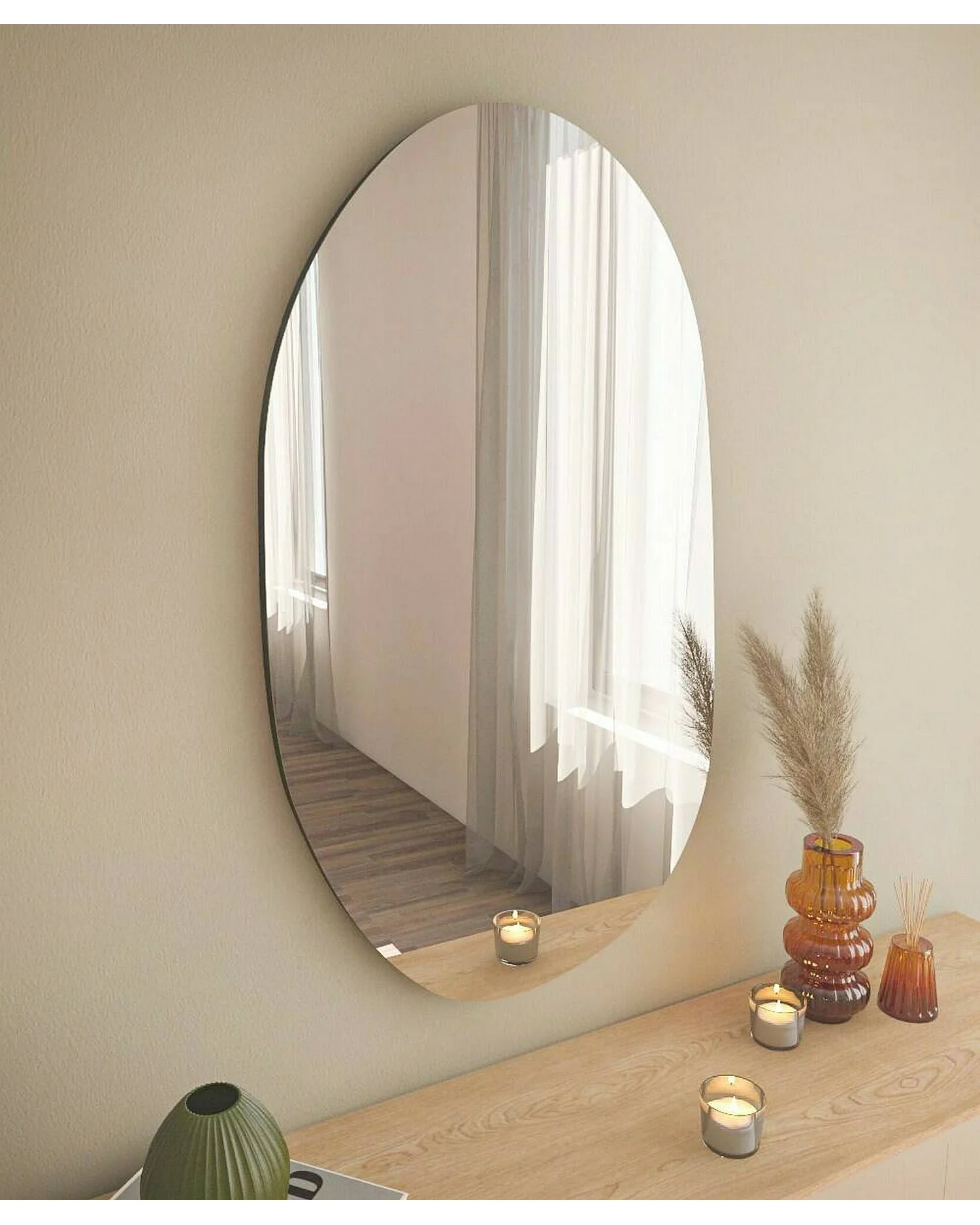 Specchio Nerina, Materiale Struttura in Vetro, 2.2x89h cm Nero