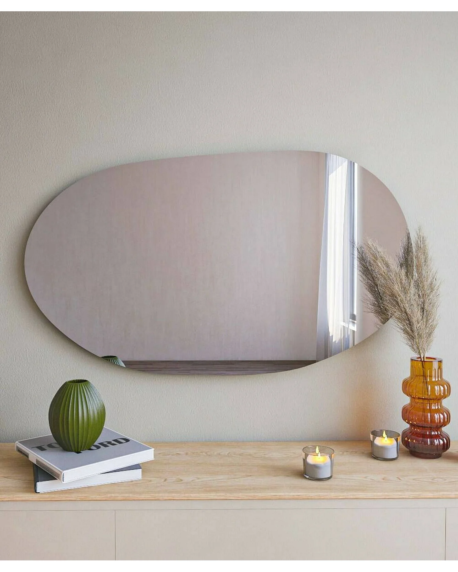 Specchio Nerina, Materiale Struttura in Vetro, 2.2x89h cm Nero