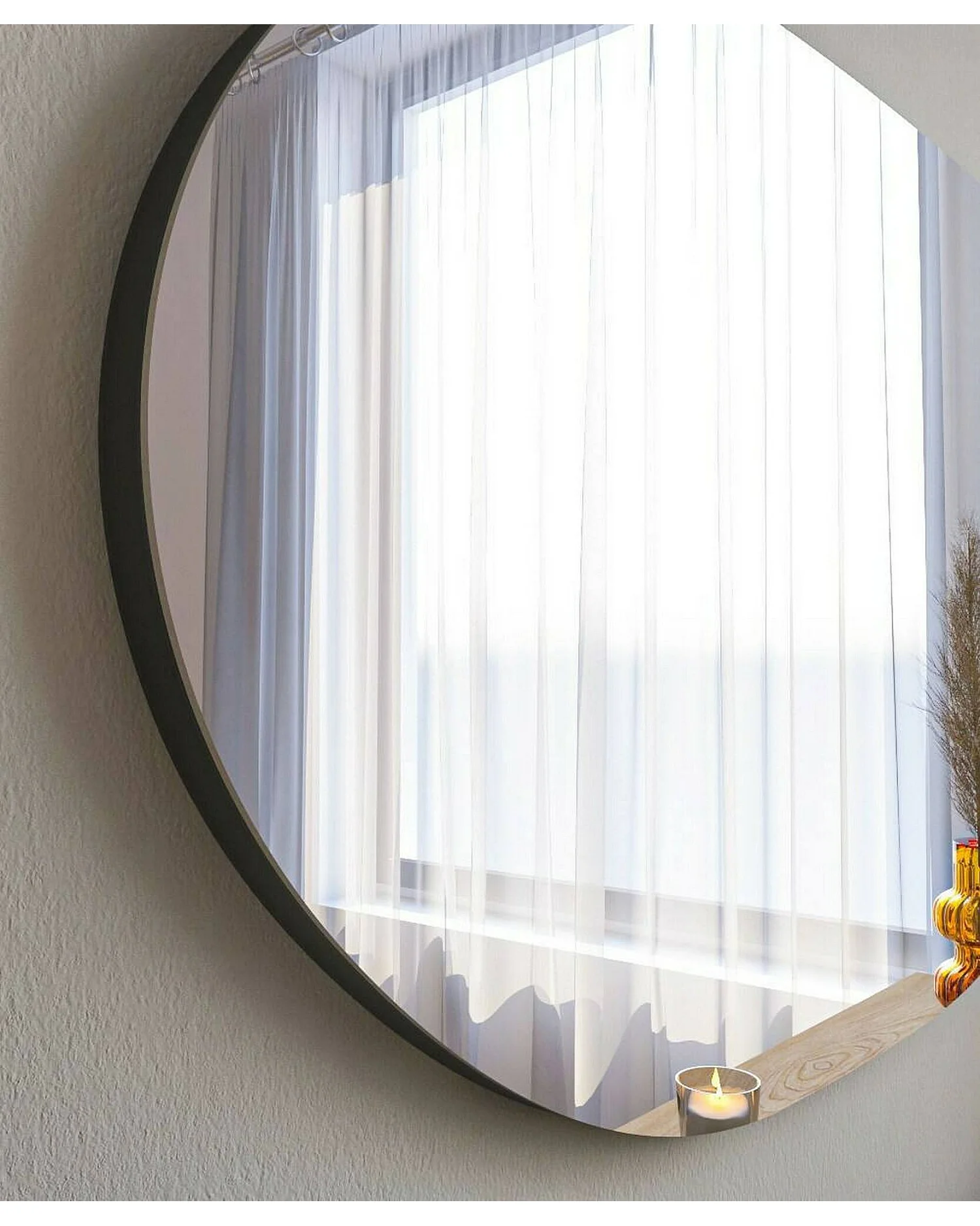 Specchio Nerina, Materiale Struttura in Vetro, 2.2x89h cm Nero