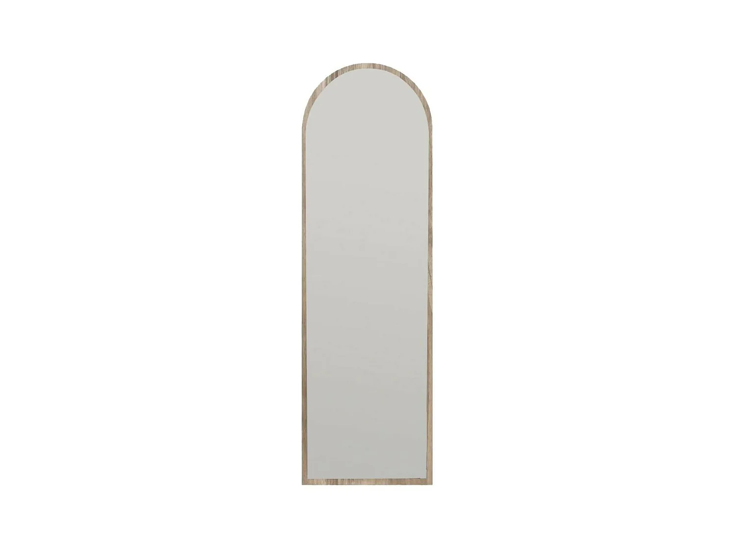 Miroir Zaniah, Verre miroité, Objet d'ameublement mural, Décoration avec miroir, 50x2h160 cm, Noyer