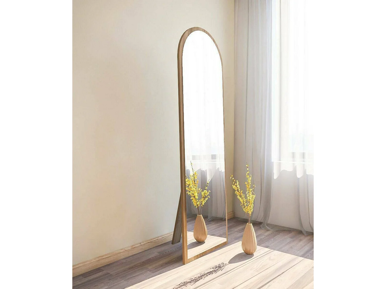 Specchio Artus, Materiale Struttura in Vetro, 2.2x160h cm Marrone Noce