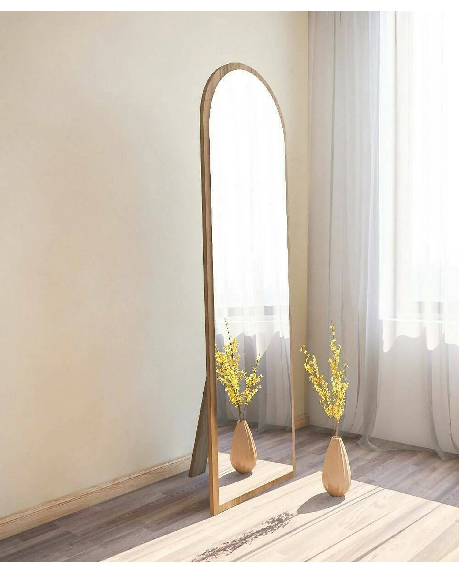 Specchio Artus, Materiale Struttura in Vetro, 2.2x160h cm Marrone Noce