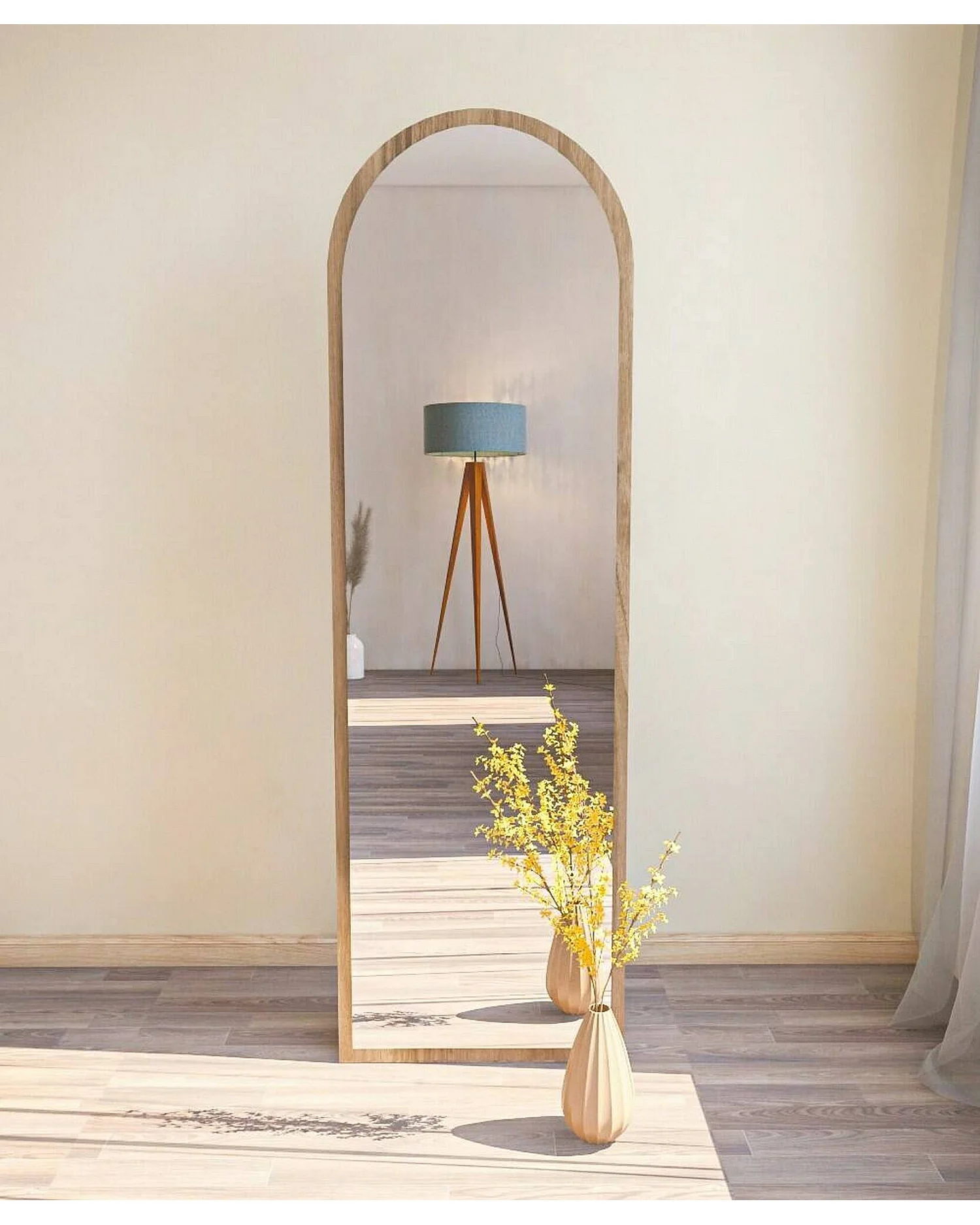 Specchio Artus, Materiale Struttura in Vetro, 2.2x160h cm Marrone Noce