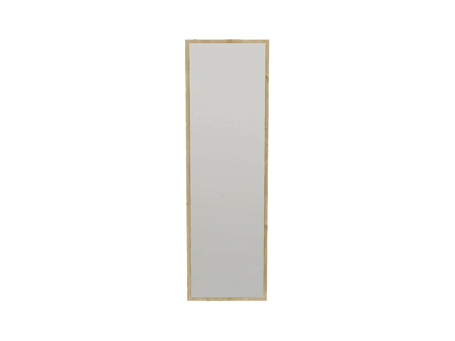 Miroir Alp, Verre miroité, Objet d'ameublement mural, Décoration avec miroir, 50x2h160 cm, Chêne