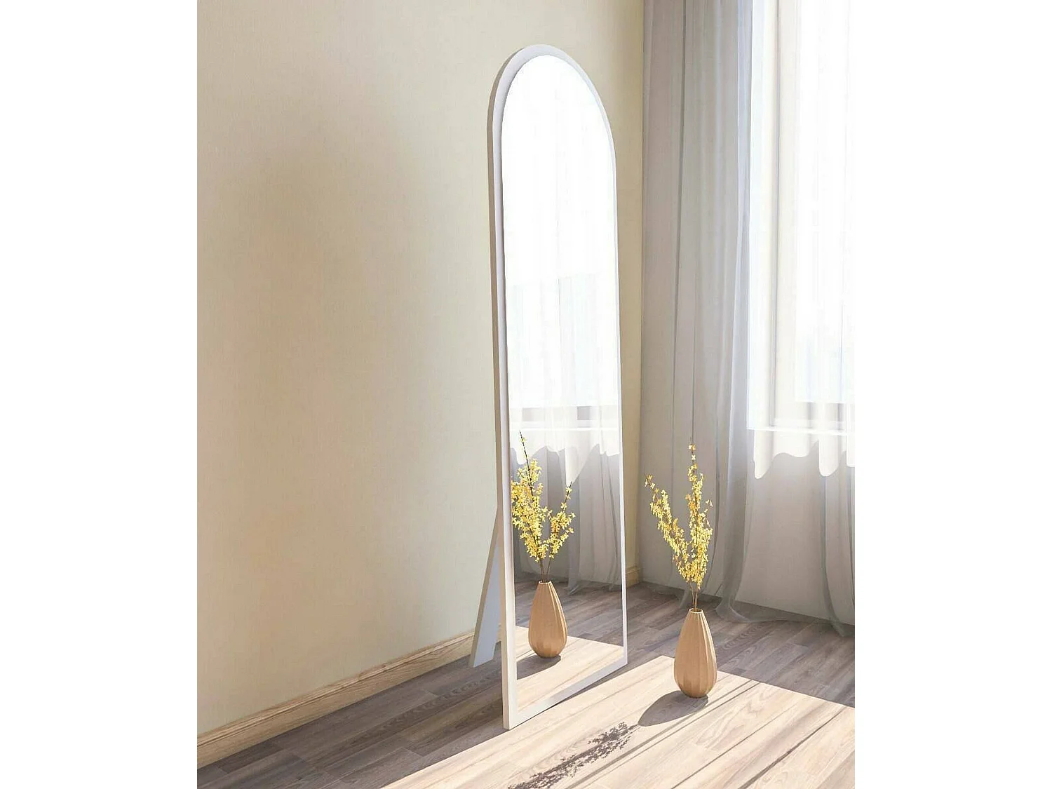 Espejito Dpolon, Espejo, Objeto de decoración de pared, Decoración de espejo, 50x2h160 cm, Blanco