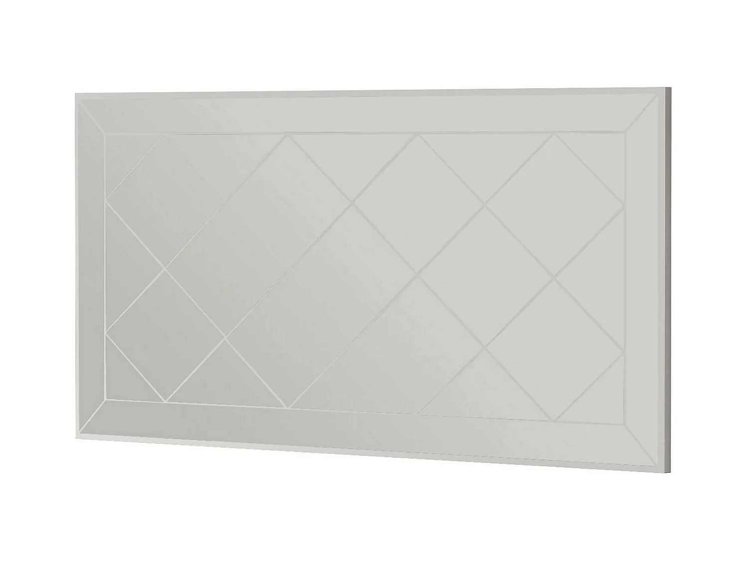 Miroir Qamar, Verre miroité, Objet d'ameublement mural, Décoration avec miroir, 60x2h120 cm, Blanc