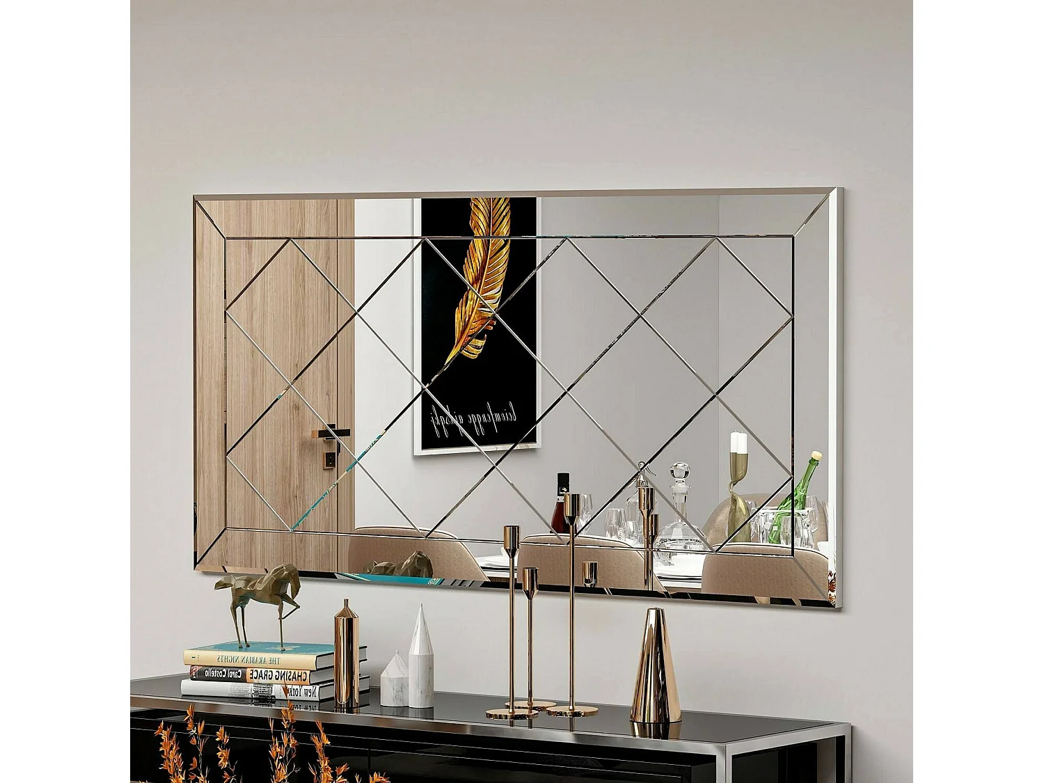 Dmora - Specchio Nimfa, 60x2h120 cm, Bianco