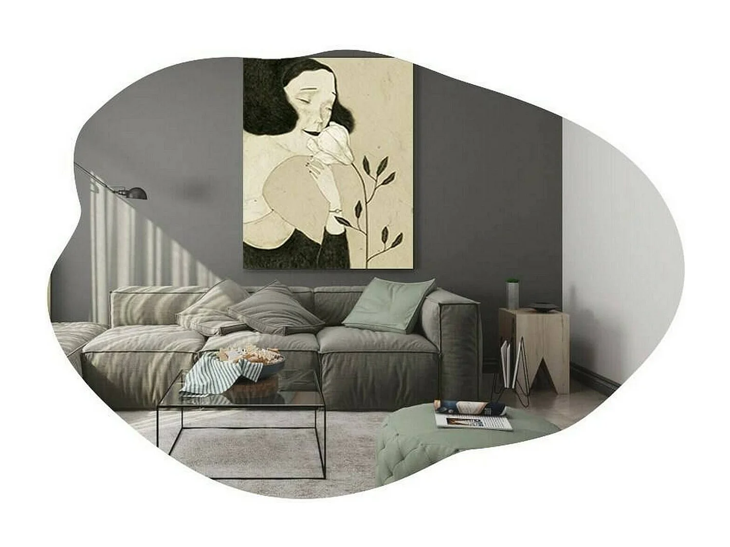 Specchio Freya, Materiale Struttura in Vetro, 2.2x85h cm Nero