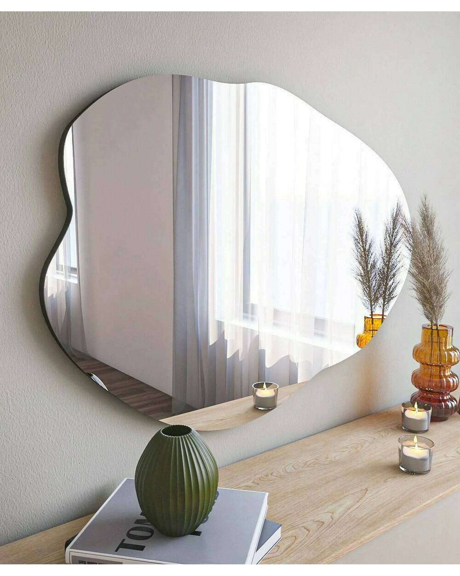 Specchio Freya, Materiale Struttura in Vetro, 2.2x85h cm Nero