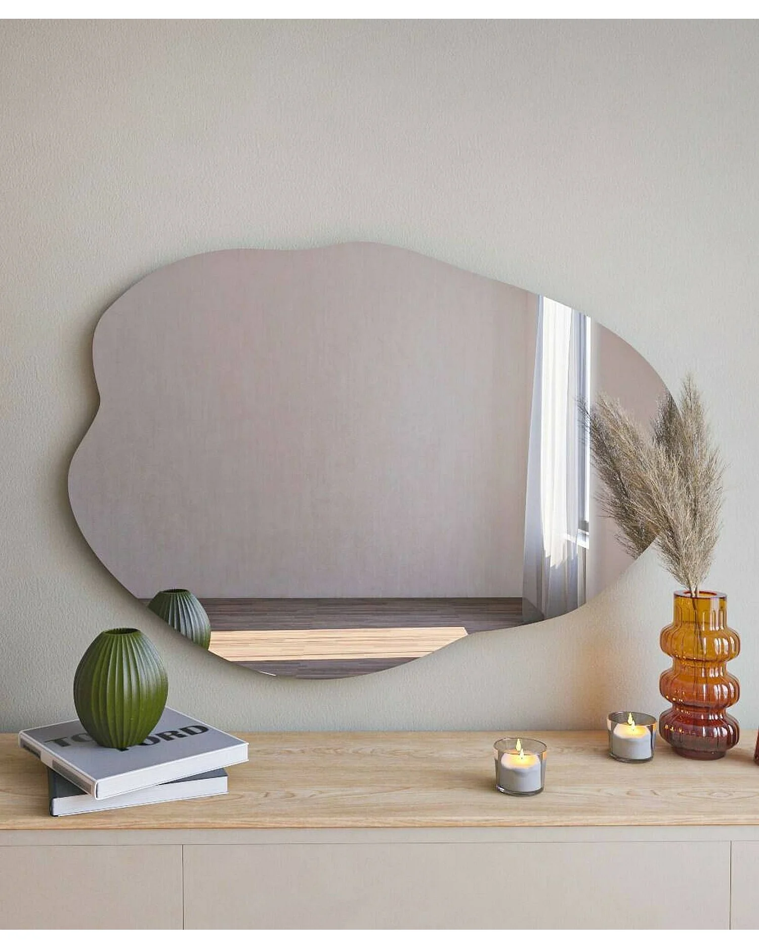 Specchio Freya, Materiale Struttura in Vetro, 2.2x85h cm Nero