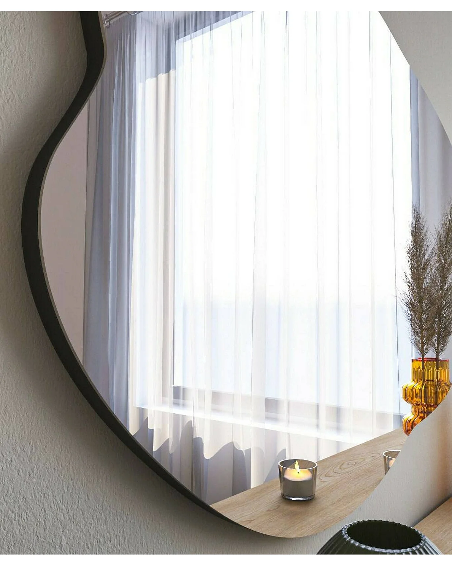 Specchio Freya, Materiale Struttura in Vetro, 2.2x85h cm Nero