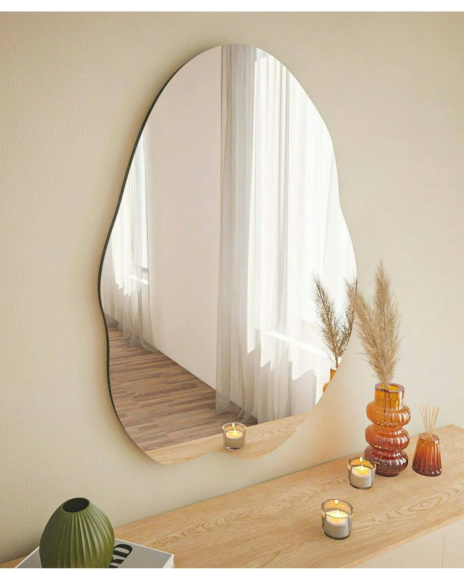 Specchio Freya, Materiale Struttura in Vetro, 2.2x85h cm Nero