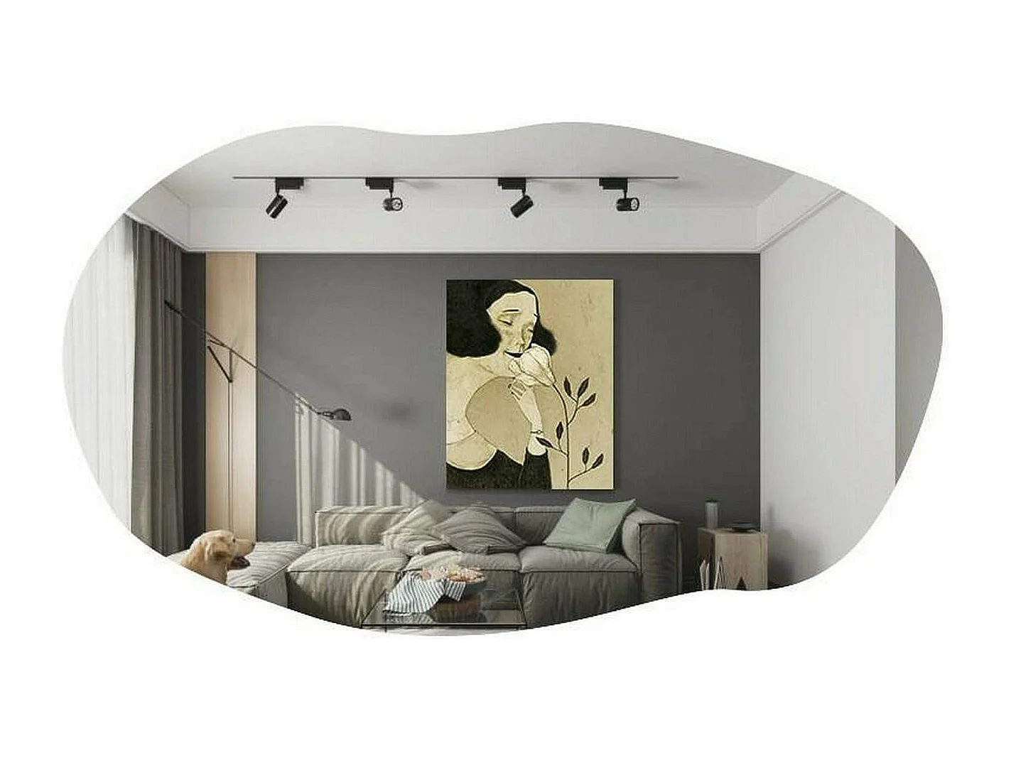 Espelho Dpecchi, Espelho, Artigo de decoração de parede, Decoração com espelho, 52x2h89 cm, Preto