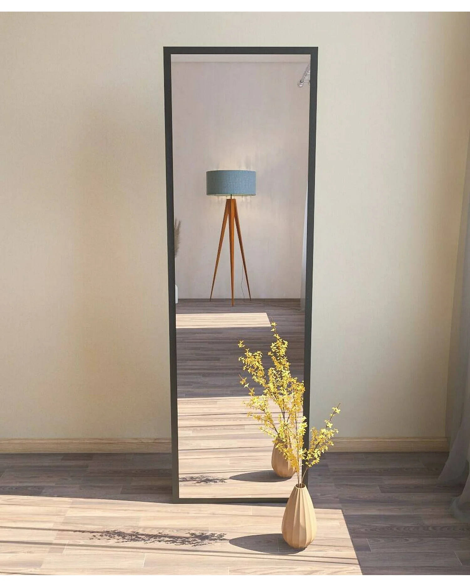 Specchio Dragone, Materiale Struttura in Vetro, 2.2x160h cm Nero