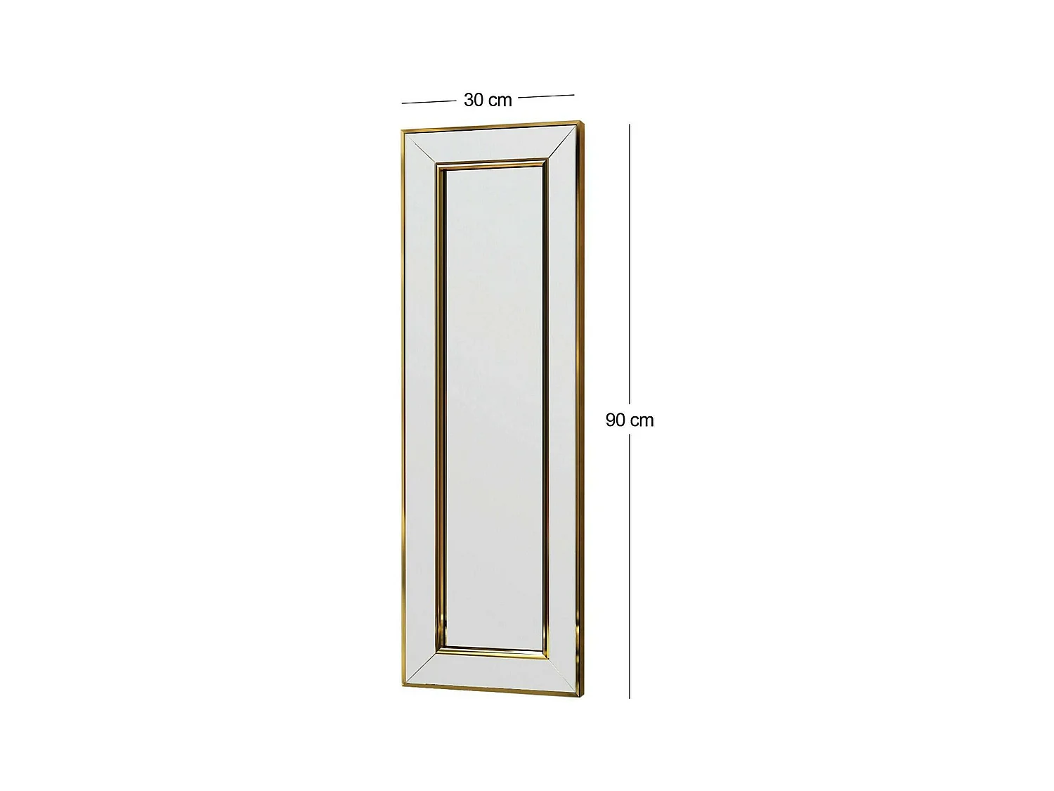 Spiegel Dpancher, SpiegelsTijdperk, Wanddecoratie Item, Decoratie met Spiegel, 30x3h90 cm, Goud