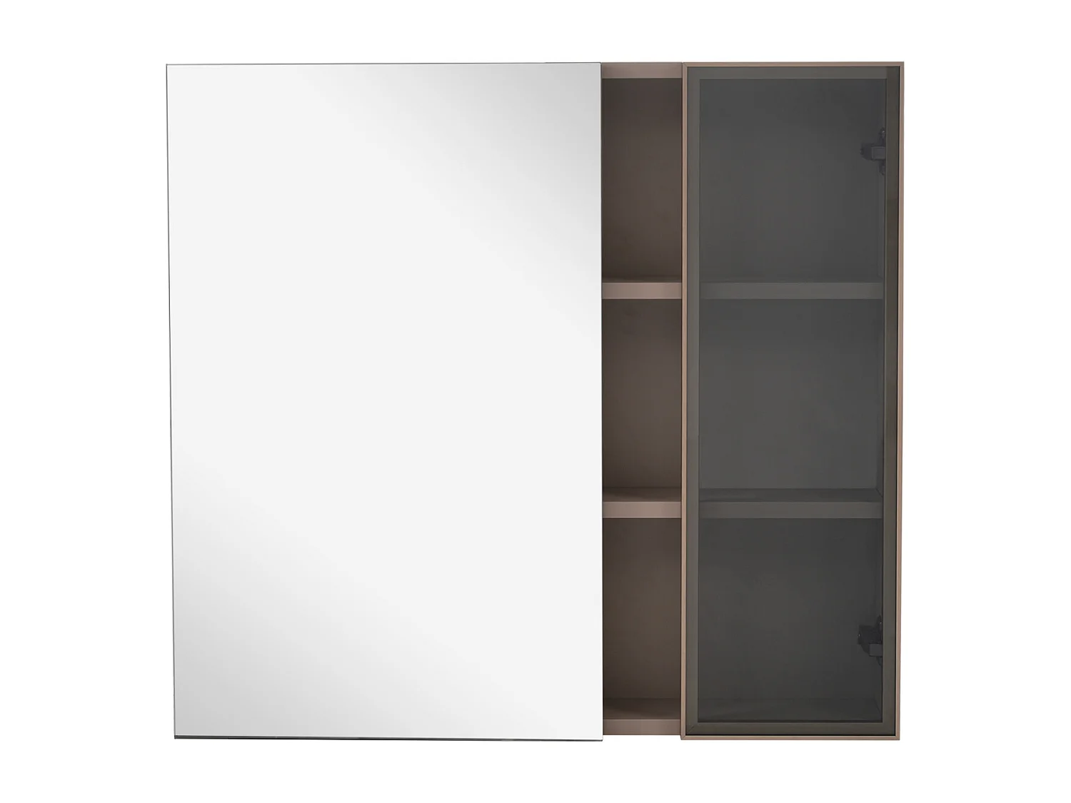 Armoire de toilette - armoire de salle de bain largeur 80 cm - avec étagères - marron clair