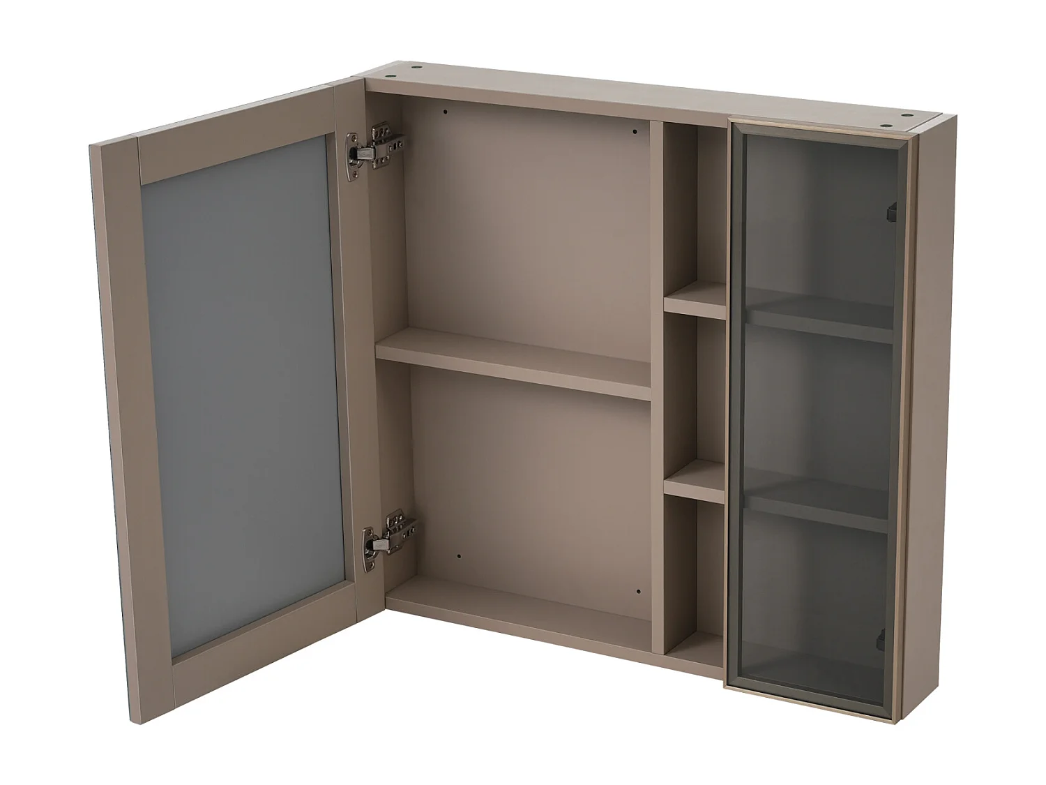 Armoire de toilette - armoire de salle de bain largeur 80 cm - avec étagères - marron clair