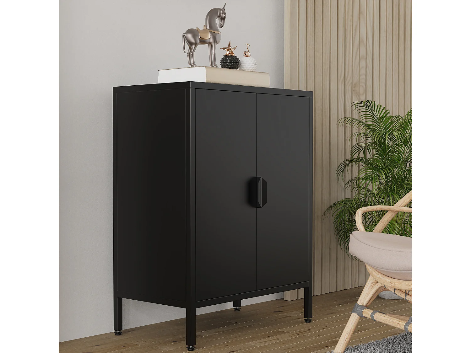 Stahl Kommode Sideboard Schrank Drehtüren Flokas S