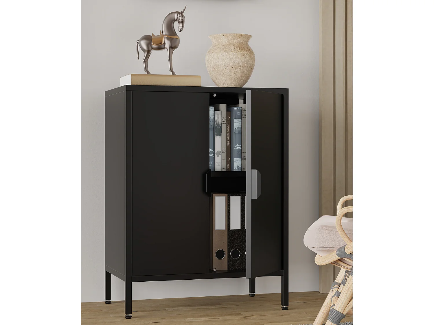 Stahl Kommode Sideboard Schrank Drehtüren Flokas S