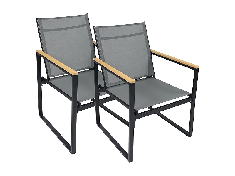 Garden chair Volasi Anthracite H. 83 x W. 54 x D. 65 cm