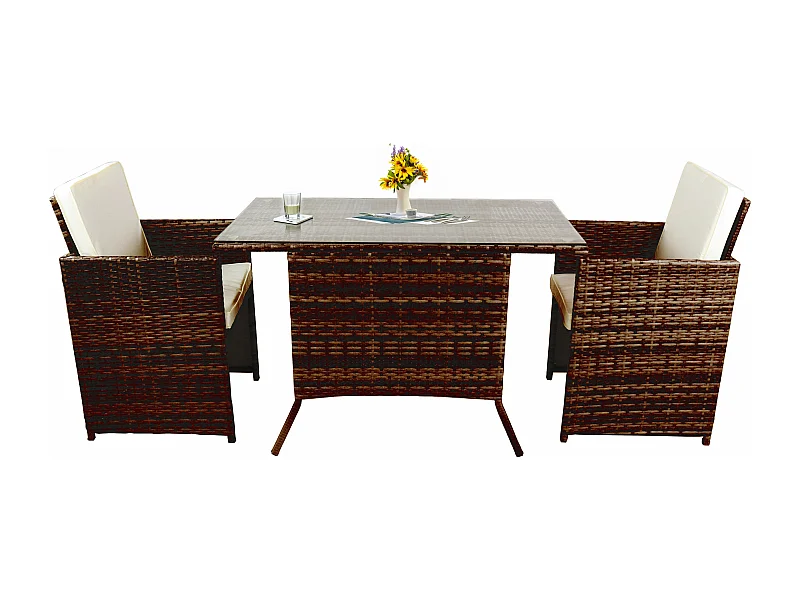 3 pz balcone set mobili da giardino set rattan