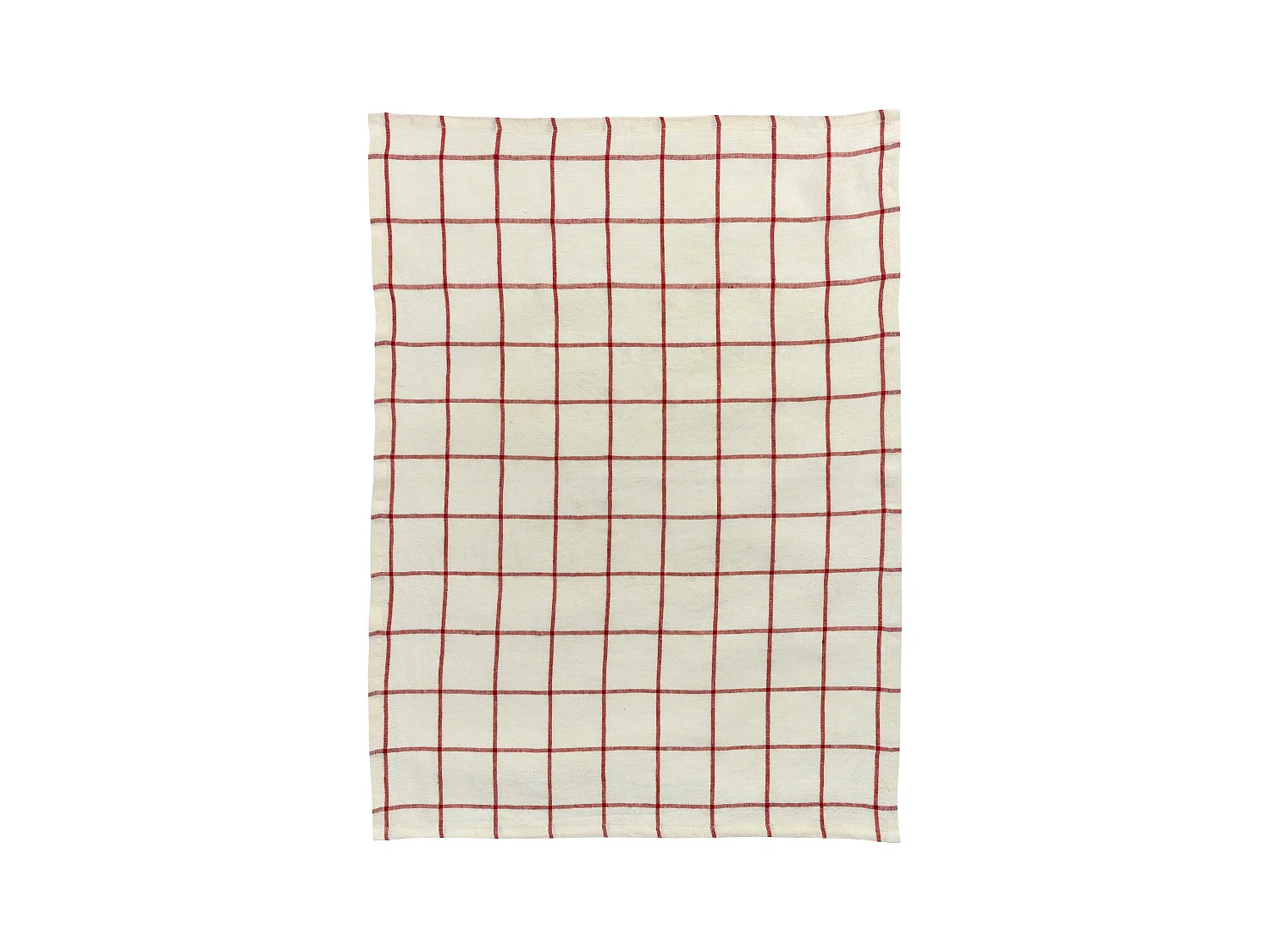 Torchon Carreaux Karma ecru/rouge 55 x 75 cm Winkler