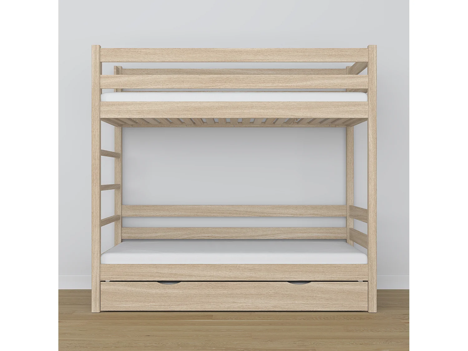 ETAGENBETT N03 mit Matratzenschublade Sonoma Eiche 90x190