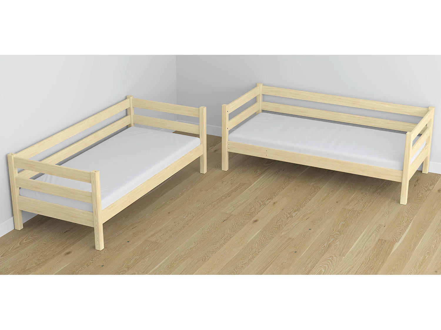 Lit superposé en bois - avec tiroir pour matelas N01 Pin Clair 100x190