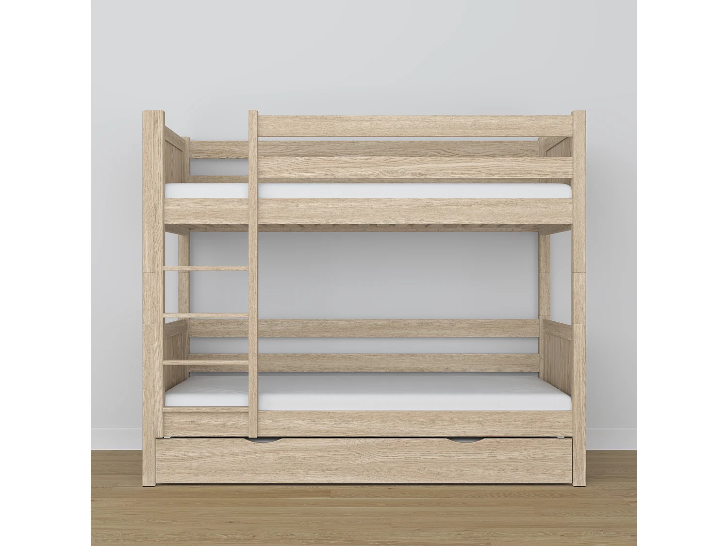 ETAGENBETT N02 mit Matratzenschublade Sonoma Eiche 90x190