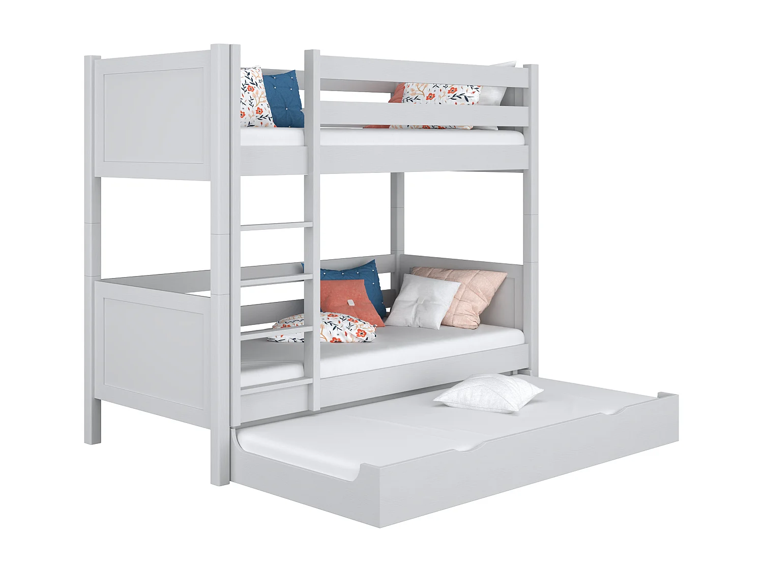 ETAGENBETT N02 mit Matratzenschublade Grau 120x200