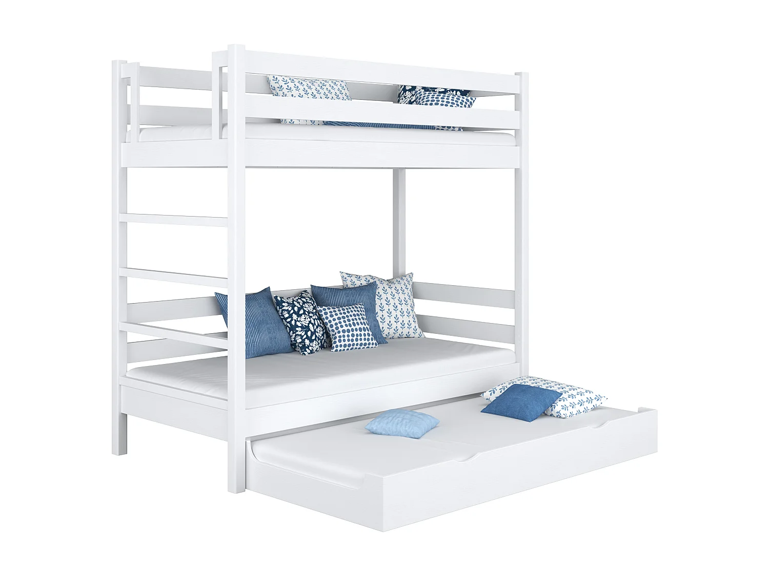 ETAGENBETT N03 mit Matratzenschublade Weiß 80x180