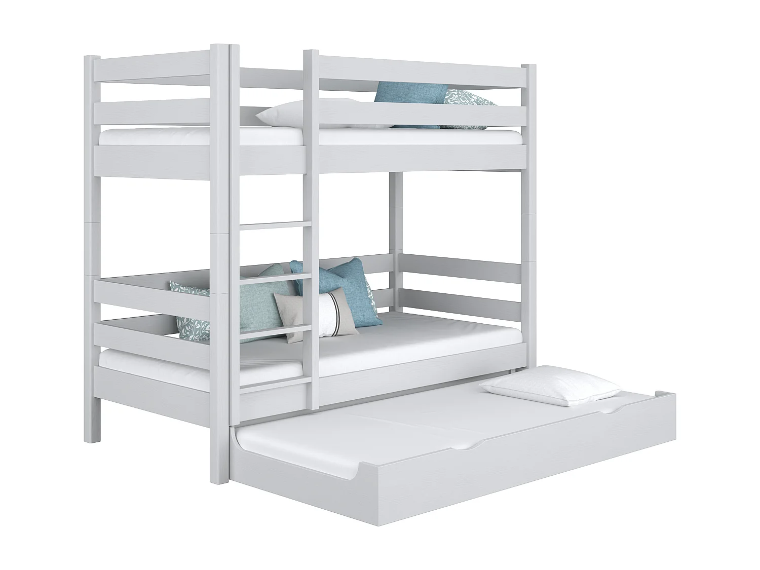 ETAGENBETT N01 mit Matratzenschublade Grau 120x190